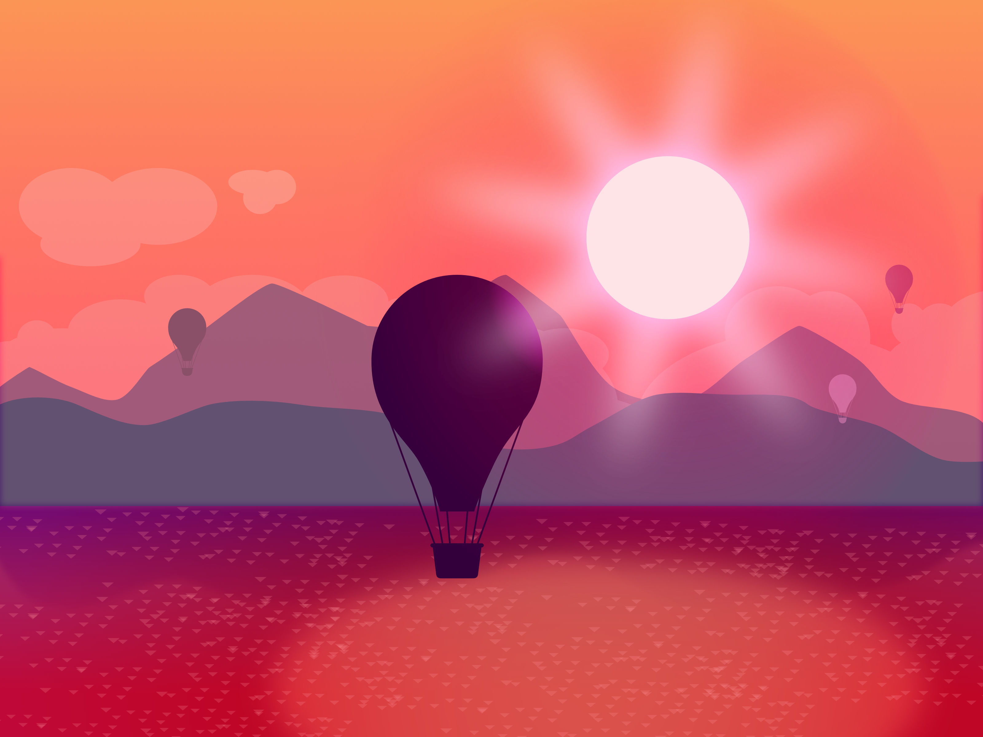 Image of todays exercise: a balloon sunset