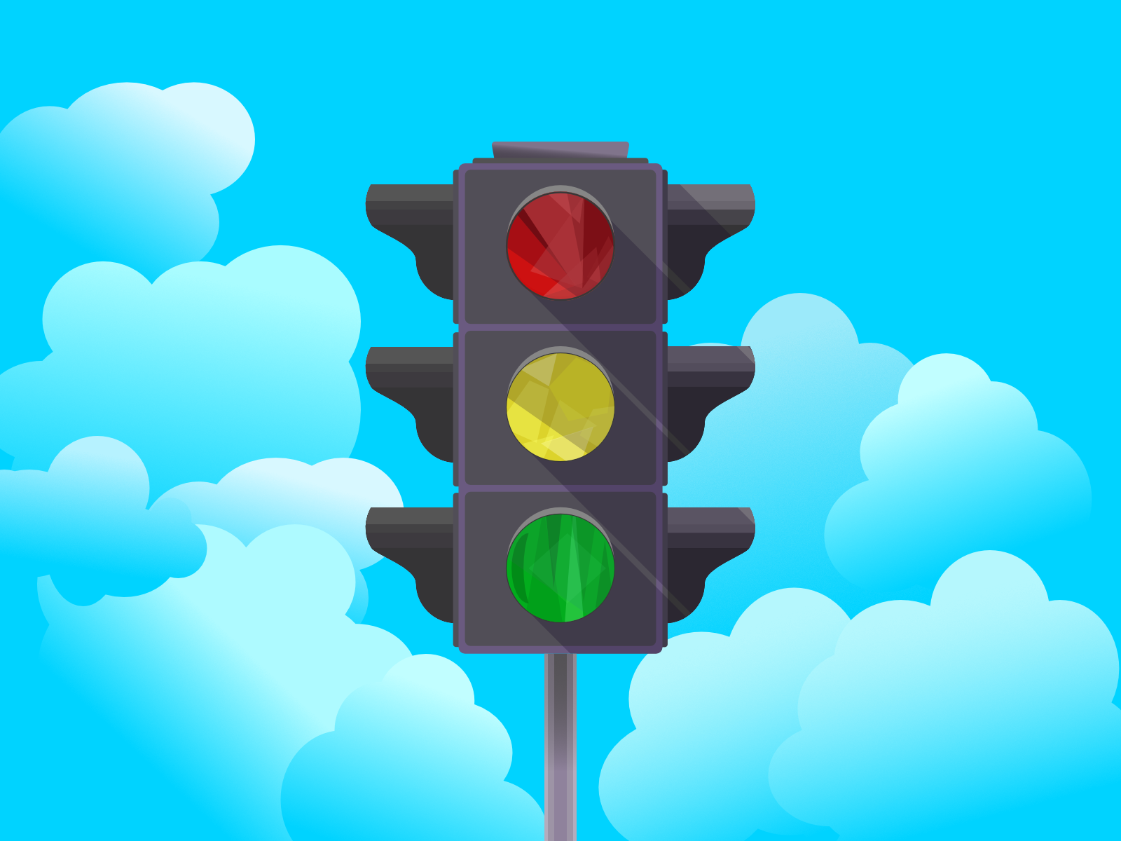 image of the result of todays exercise: a traffic light-sign